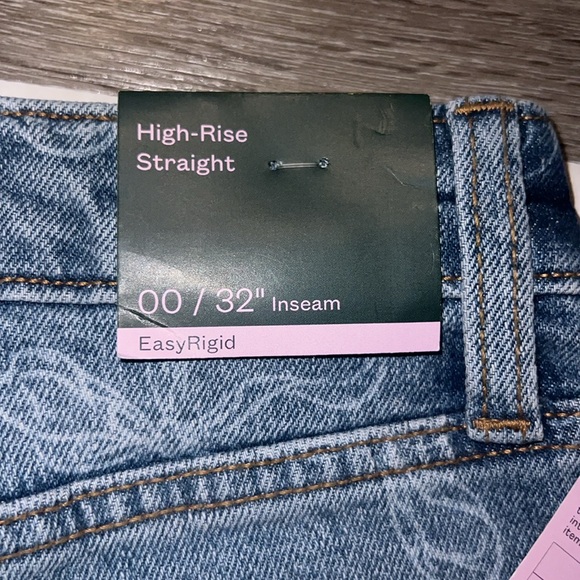 New Women’s Wild Fable High Rise Straight Jeans Bow Size 00 - Picture 7 of 7